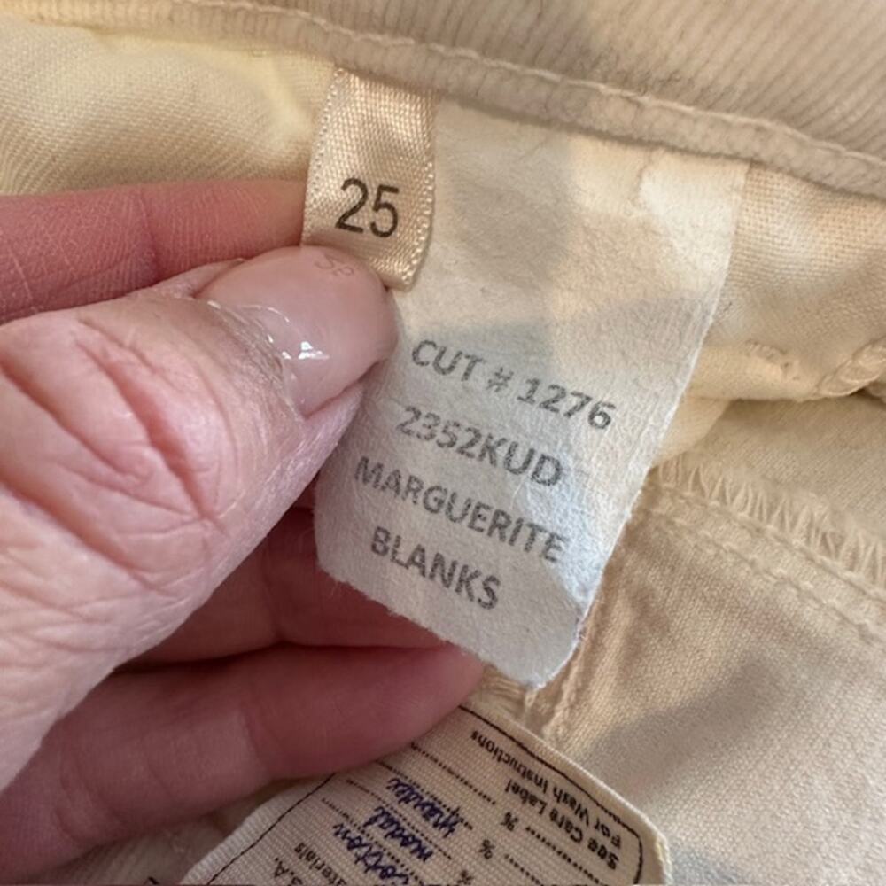 L'AGENCE Marguerite Skinny Cream Corduroy Pants Size: 25 - Picture 12 of 12